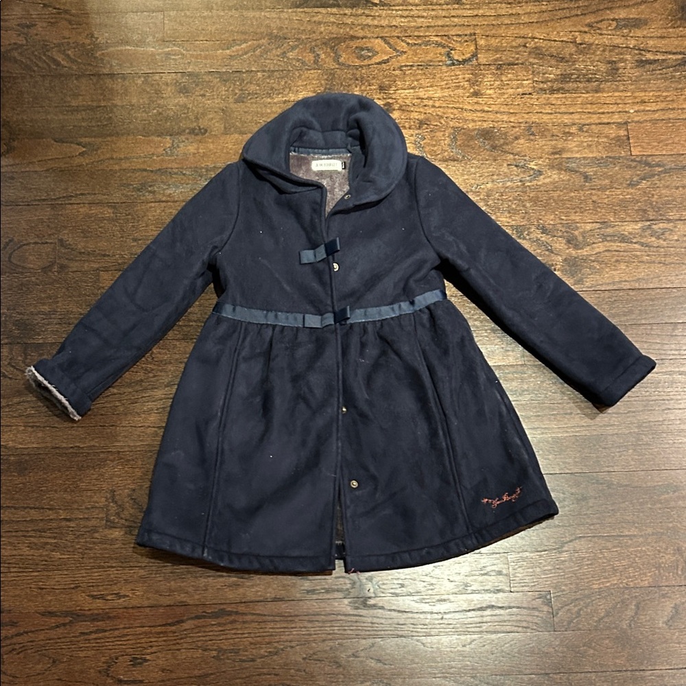 Jean Bourget Girls Classic Navy Coat Size 8